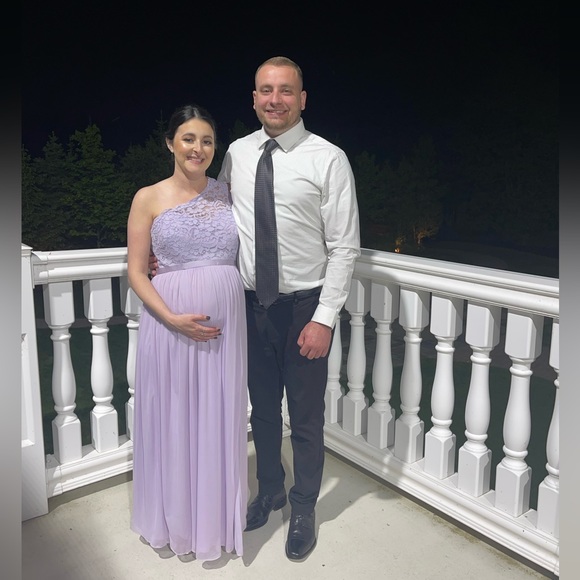 David’s Bridal F17063 One shoulder lace bridesmaid dress - Picture 5 of 5